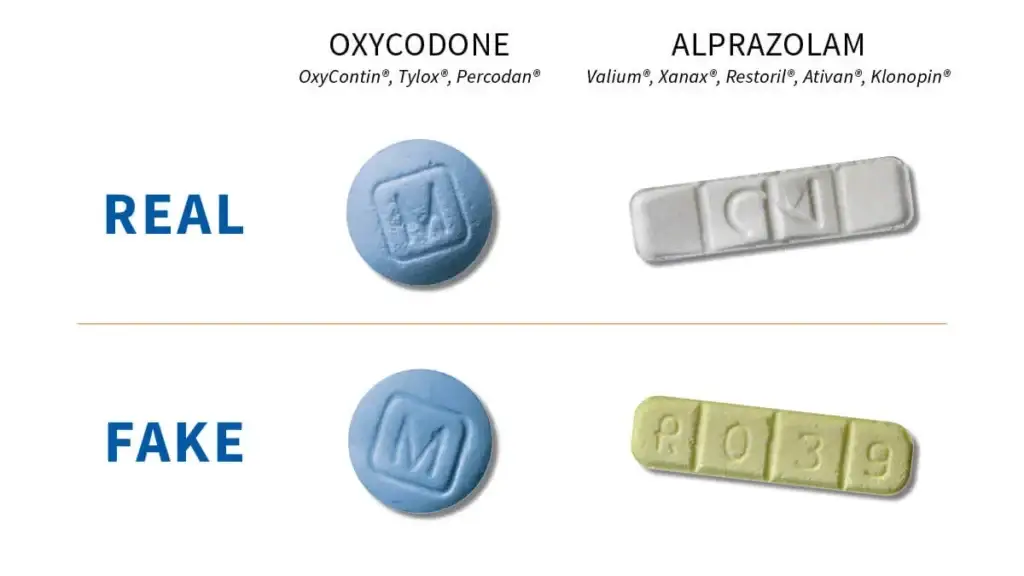 Real and "fake" versions of common opioids compared.